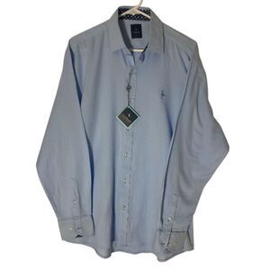 TailorByrd Micro Gingham Long Sleeve Button-Down Shirt Size Medium